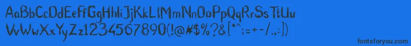 BluntBrush Font – Black Fonts on Blue Background
