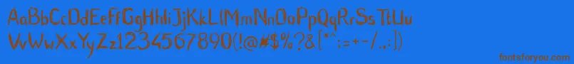 BluntBrush Font – Brown Fonts on Blue Background