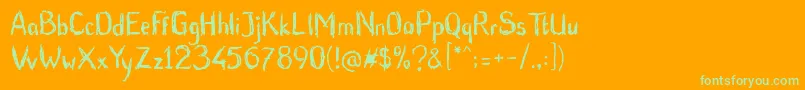 BluntBrush Font – Green Fonts on Orange Background