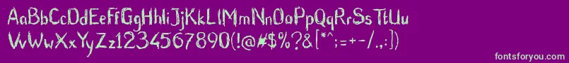 BluntBrush Font – Green Fonts on Purple Background