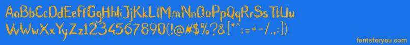 BluntBrush Font – Orange Fonts on Blue Background