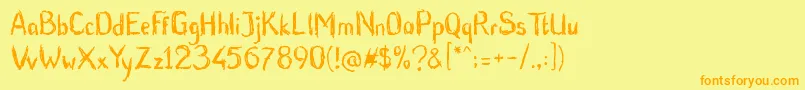 BluntBrush-Schriftart – Orangefarbene Schriften auf gelbem Hintergrund