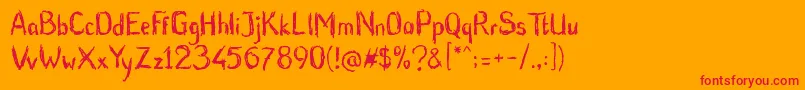 BluntBrush Font – Red Fonts on Orange Background