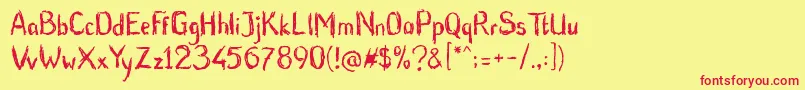 BluntBrush Font – Red Fonts on Yellow Background