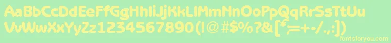 B691SansHeavyRegular Font – Yellow Fonts on Green Background