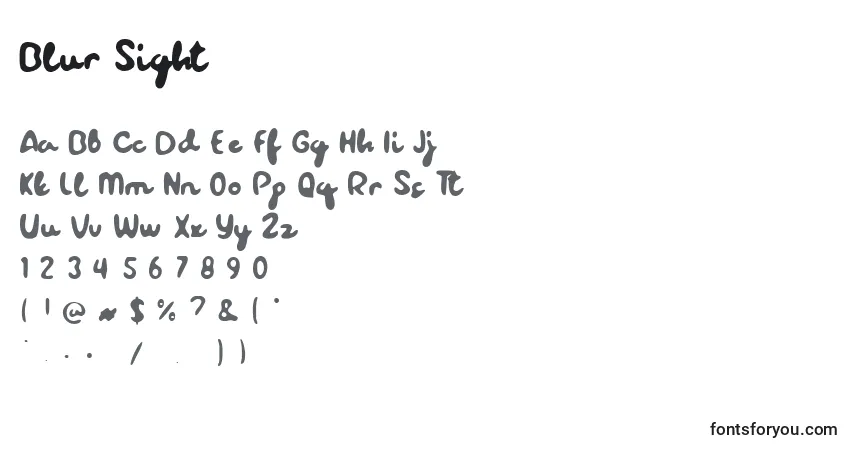 Fuente Blur Sight - alfabeto, números, caracteres especiales