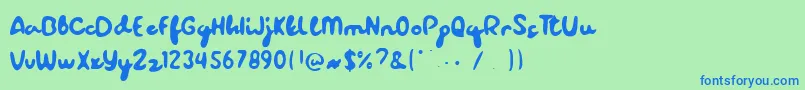 Czcionka Blur Sight – niebieskie czcionki na zielonym tle