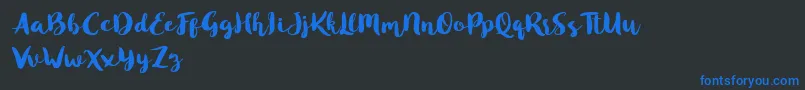 Blusty Script Free-fontti – siniset fontit mustalla taustalla