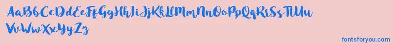 fuente Blusty Script Free – Fuentes Azules Sobre Fondo Rosa