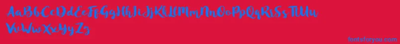 Blusty Script Free Font – Blue Fonts on Red Background