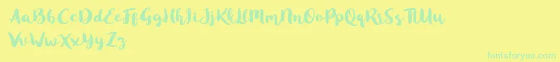 fuente Blusty Script Free – Fuentes Verdes Sobre Fondo Amarillo