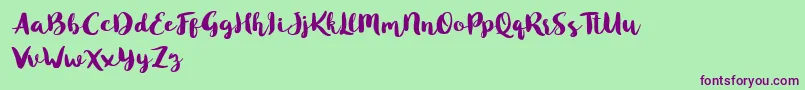 Blusty Script Free Font – Purple Fonts on Green Background