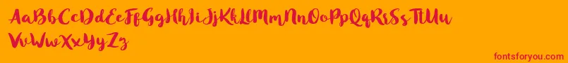 Blusty Script Free Font – Red Fonts on Orange Background
