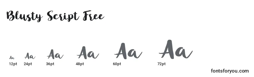 Blusty Script Free (121724) Font Sizes