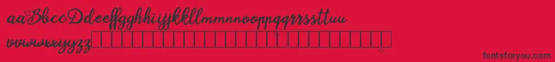 Fonte Blysher Demo – fontes pretas em um fundo vermelho