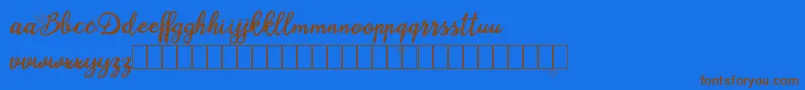 Blysher Demo Font – Brown Fonts on Blue Background