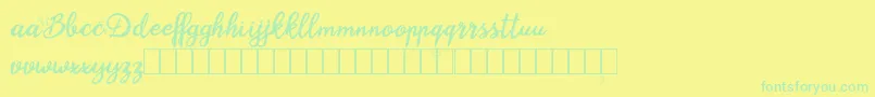 Czcionka Blysher Demo – zielone czcionki na żółtym tle