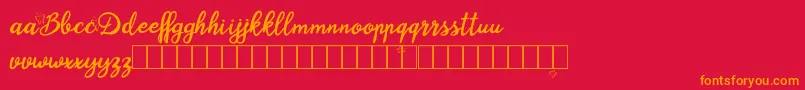 Blysher Demo Font – Orange Fonts on Red Background