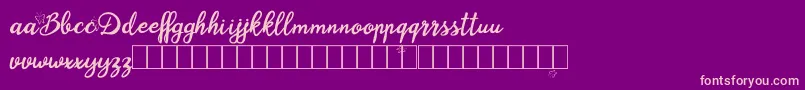 Weitere Informationen zur Blysher Demo-Schriftart Blysher Demo-Schriftart – Rosa Schriften auf violettem Hintergrund