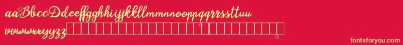Blysher Demo Font – Yellow Fonts on Red Background