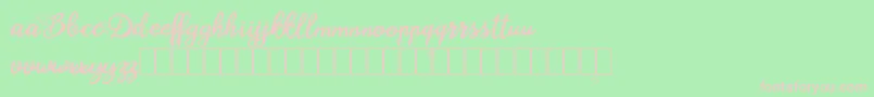 Blysher Demo-fontti – vaaleanpunaiset fontit vihreällä taustalla