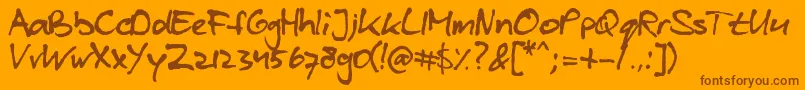 blzee-Schriftart – Braune Schriften auf orangefarbenem Hintergrund