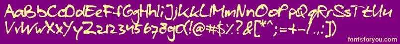blzee-Schriftart – Gelbe Schriften auf violettem Hintergrund