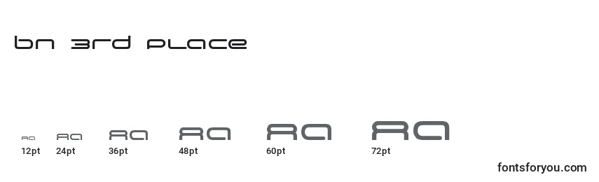 BN 3rd Place Font Sizes