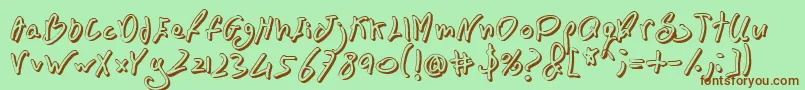 Fonte BN FontBoy 3D – fontes marrons em um fundo verde