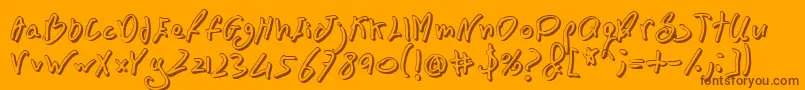 BN FontBoy 3D-Schriftart – Braune Schriften auf orangefarbenem Hintergrund