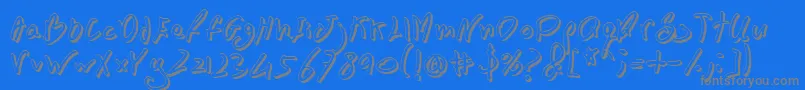 BN FontBoy 3D-Schriftart – Graue Schriften auf blauem Hintergrund