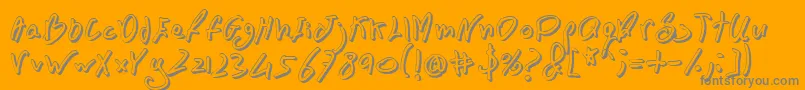 BN FontBoy 3D-Schriftart – Graue Schriften auf orangefarbenem Hintergrund