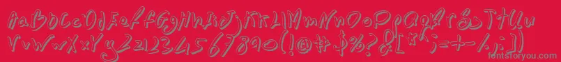 BN FontBoy 3D-Schriftart – Graue Schriften auf rotem Hintergrund