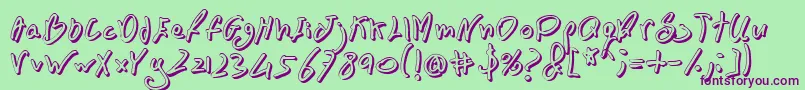 BN FontBoy 3D Font – Purple Fonts on Green Background