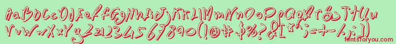 BN FontBoy 3D Font – Red Fonts on Green Background