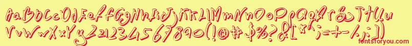 フォントBN FontBoy 3D – 赤い文字の黄色い背景