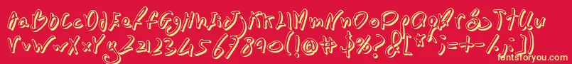 Fonte BN FontBoy 3D – fontes amarelas em um fundo vermelho