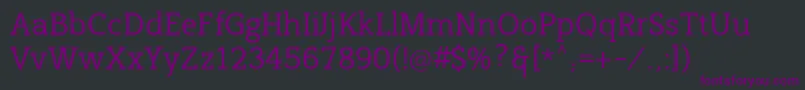 Шрифт Ciceroserif – фиолетовые шрифты на чёрном фоне