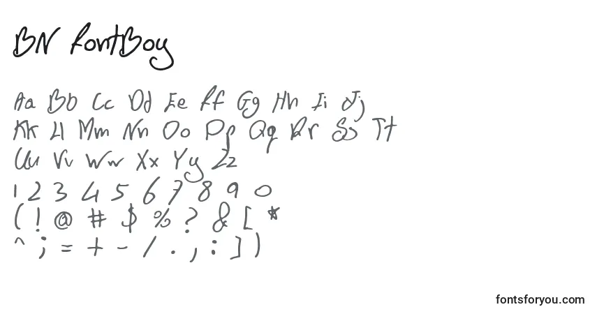 Schriftart BN FontBoy – Alphabet, Zahlen, spezielle Symbole