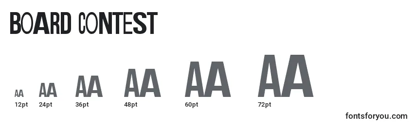 Board Contest Font Sizes