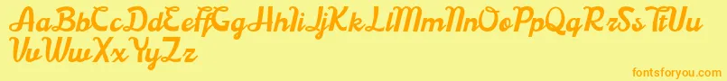 Boardley Demo Font – Orange Fonts on Yellow Background
