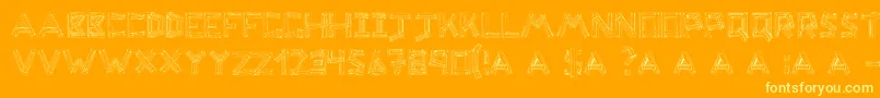 boards-Schriftart – Gelbe Schriften auf orangefarbenem Hintergrund