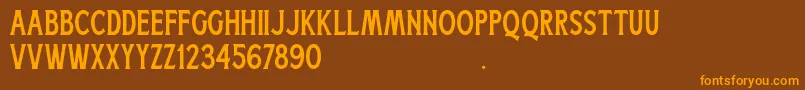 Więcej informacji o czcionce Boatman Regular Free For Personal Use Czcionka Boatman Regular Free For Personal Use – pomarańczowe czcionki na brązowym tle