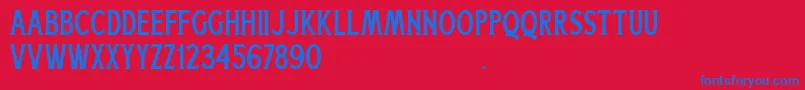 Boatman Regular Free For Personal Use Font – Blue Fonts on Red Background