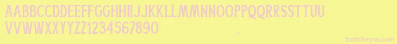 Boatman Regular Free For Personal Use-Schriftart – Rosa Schriften auf gelbem Hintergrund