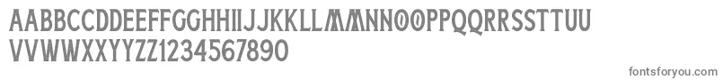 Boatman Stamped Free Personal Use-fontti – harmaat kirjasimet valkoisella taustalla