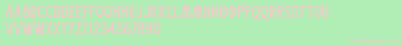 フォントBoatman Stamped Free Personal Use – 緑の背景にピンクのフォント