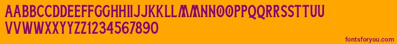 Boatman Stamped Free Personal Use Font – Purple Fonts on Orange Background