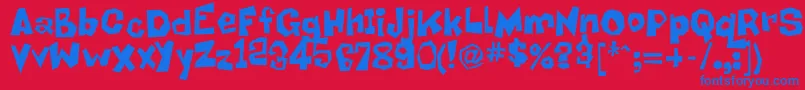 Bob Font – Blue Fonts on Red Background