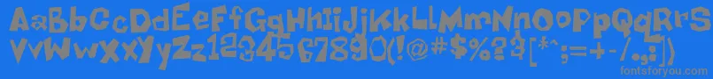 Bob-Schriftart – Graue Schriften auf blauem Hintergrund
